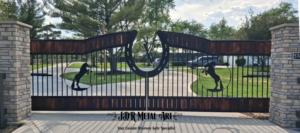 #1 in Custom Driveway Gates - JDR Metal Art | Steel & Aluminum | Home Farm Ranch & Estate 43 Columbus Ohio Custom Metal Gates for Driveway