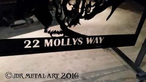 personalized plasma cut entry gate lettering by JDR Metals